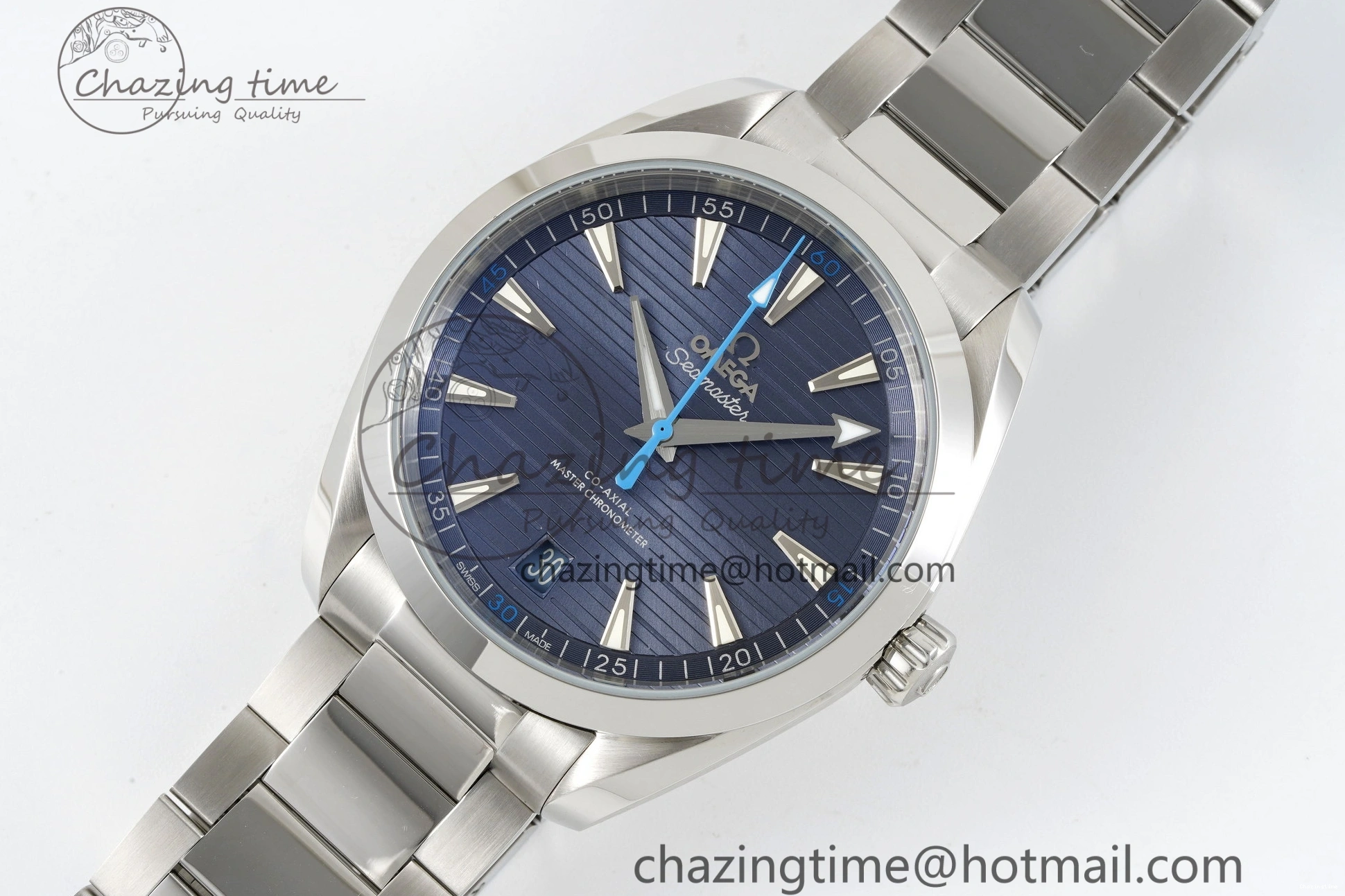0314 FreshLook Aqua Terra 150M SS JQK 1:1 Best Edition Blue Dial Blue Hand on SS Bracelet A 7831